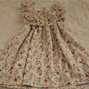 Adorable Cream Floral Kids Dress